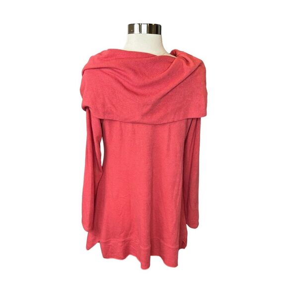 Soft Surroundings Cowl Neck Tunic Sweater Stretch Soft Pink Women Small - Picture 2 of 4